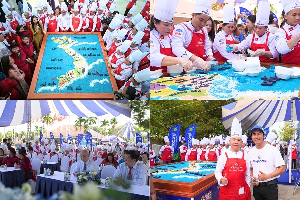 Vietcoco và Liên Chi hội Đầu bếp ĐBSCL cùng xác lập kỷ lục “Bản đồ xôi nước cốt dừa lớn nhất Việt Nam”